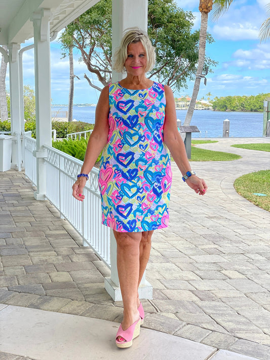 SECRET LOVE HEARTS SHIFT DRESS