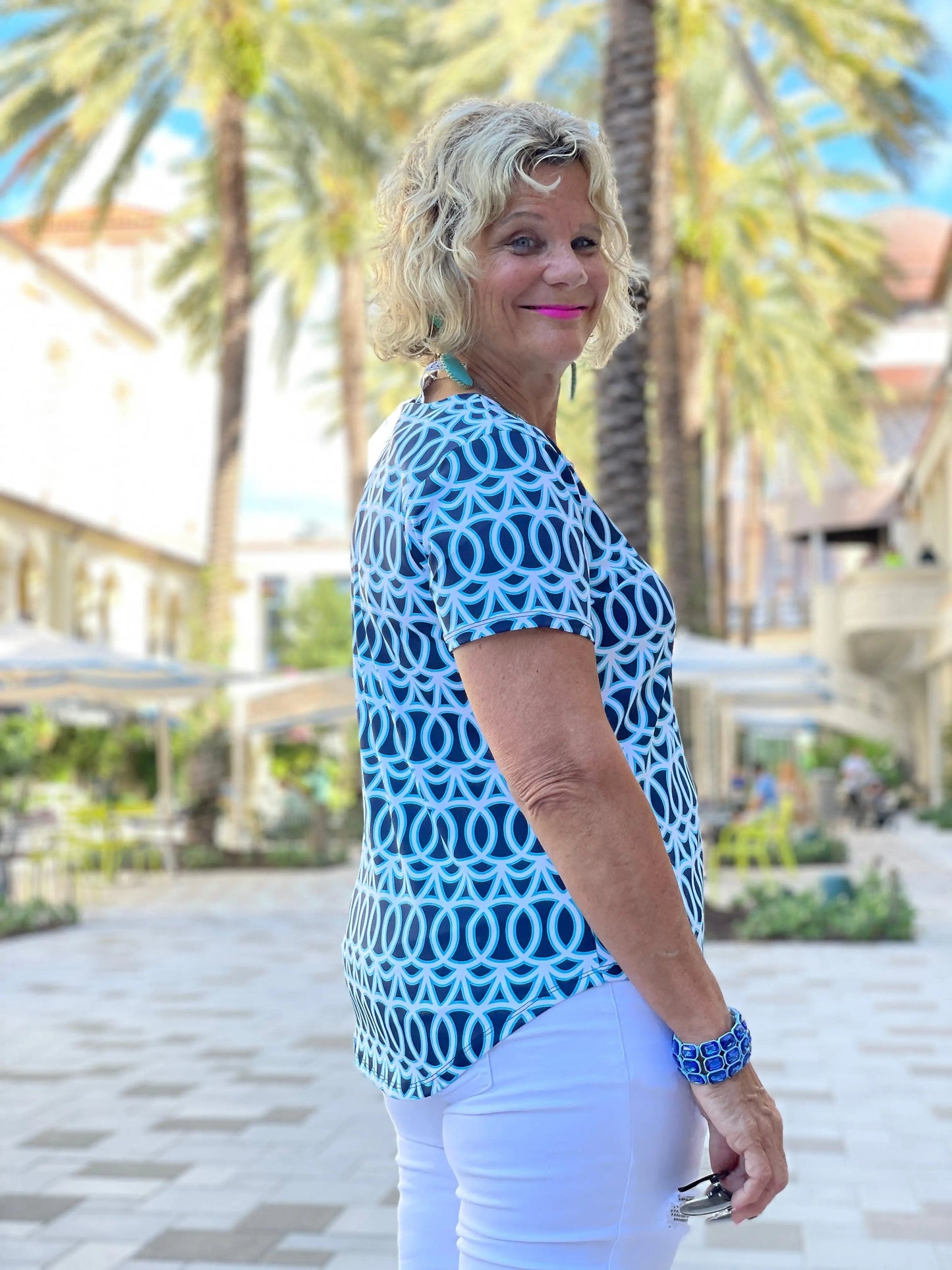 MELINA BLUE SHORT SLEEVE