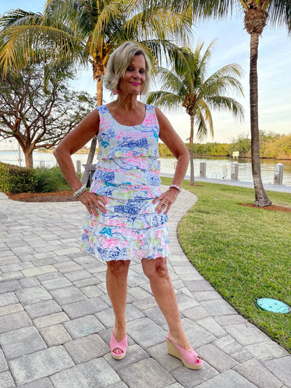 POST CARDS OF LOVE LAYERED RUFFLE DRESS