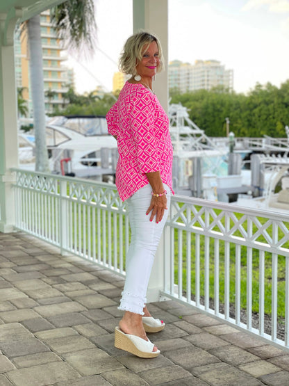 PINK DIAMONDS ASYMMETRIC TOP