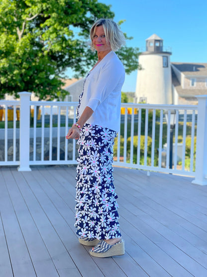 NAVY DAISY MAXI CHA CHA DRESS
