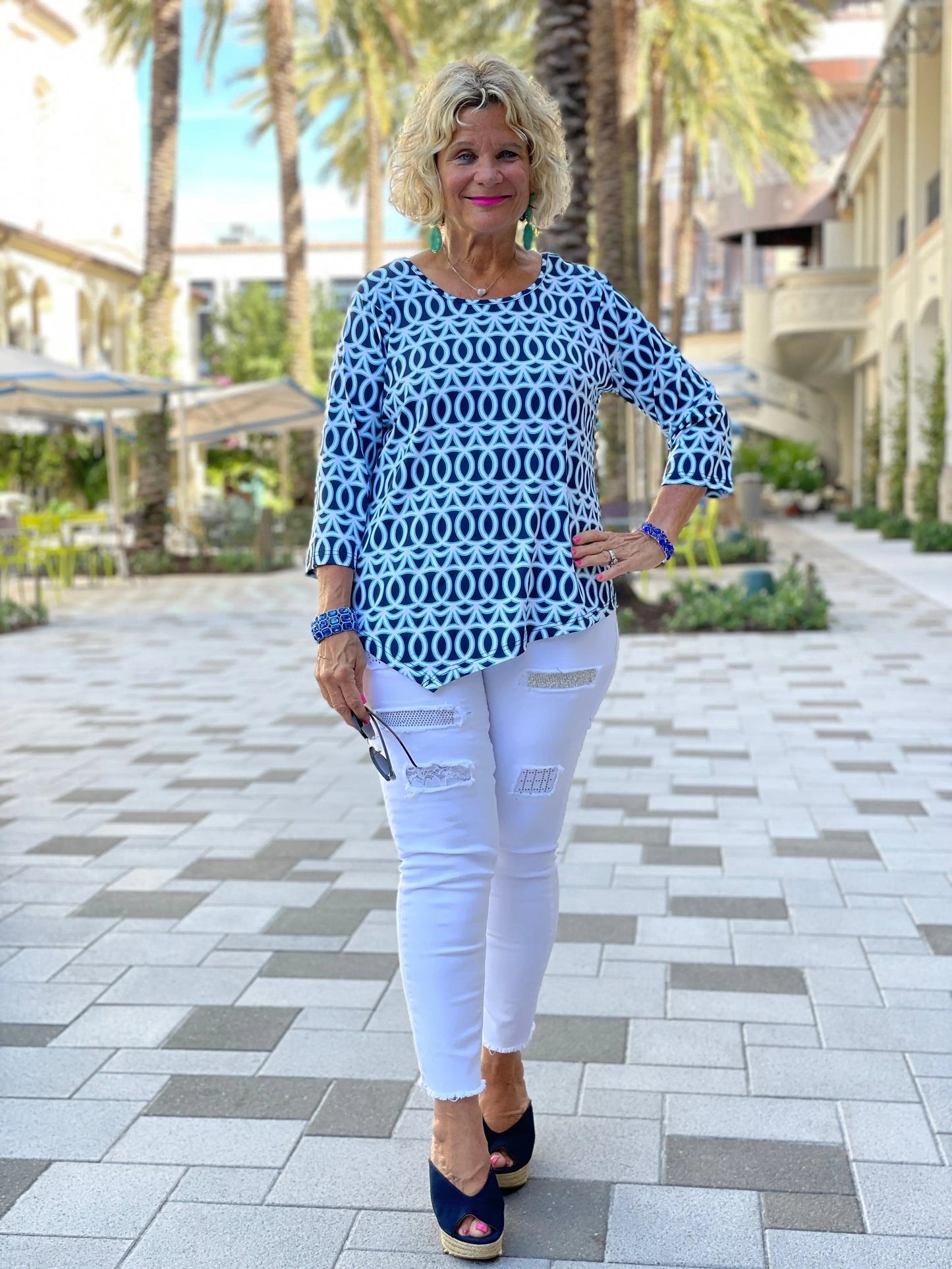 MELINA BLUE ASYMMETRIC TOP
