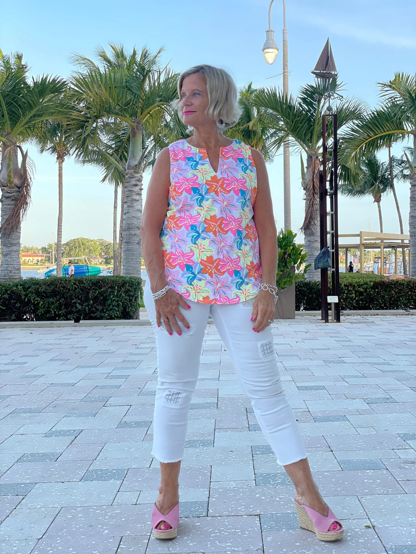PALM BEACH GARDEN SLEEVELESS TOP