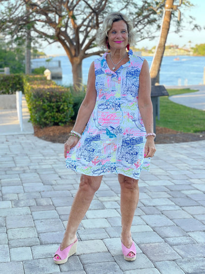 POST CARDS OF LOVE RUFFLE DRESS