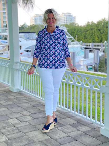 PINEAPPLE VACA RUFFLE TOP