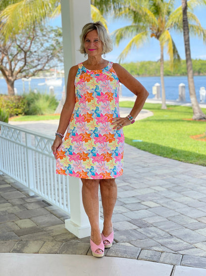 PALM BEACH GARDEN HALTER DRESS