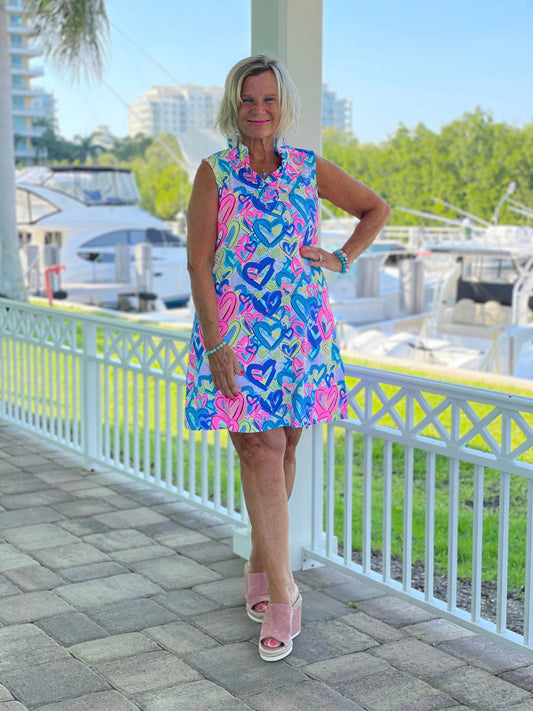 SECRET LOVE HEARTS RUFFLE DRESS