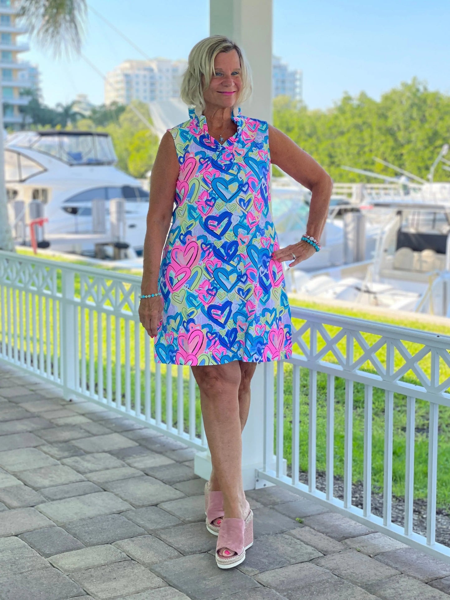 SECRET LOVE HEARTS RUFFLE DRESS