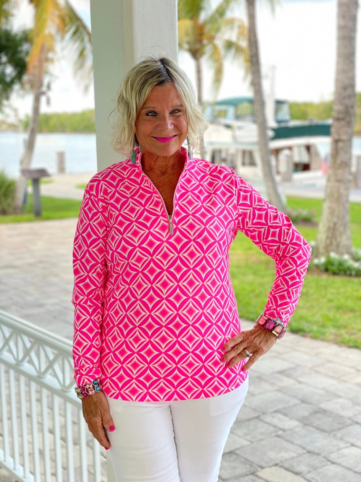 PINK DIAMONDS HALF ZIPPER