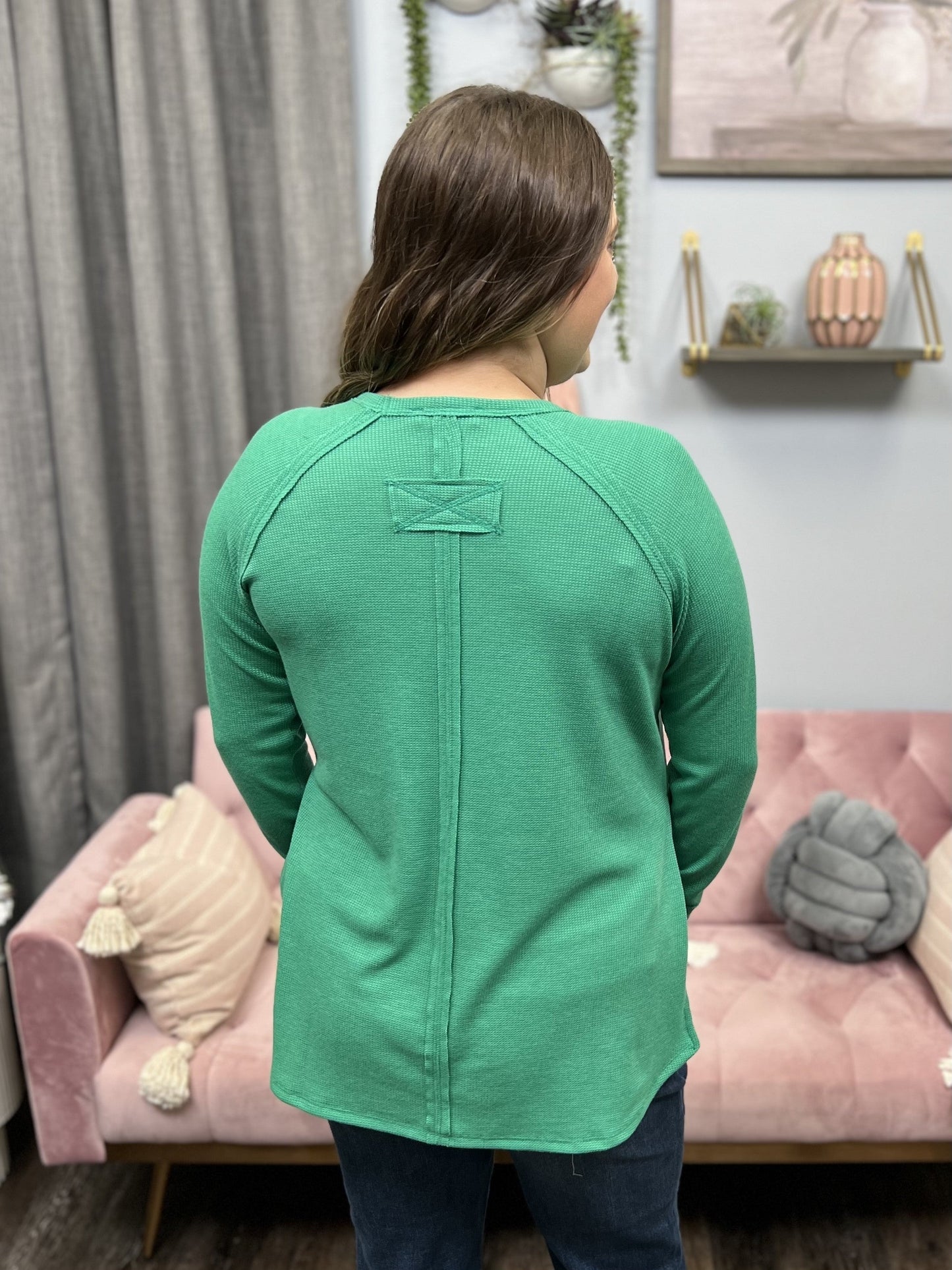 Absolutely You Women's Waffle Knit Long Sleeve Top