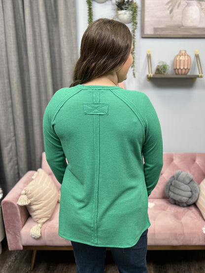 Absolutely You Women's Waffle Knit Long Sleeve Top