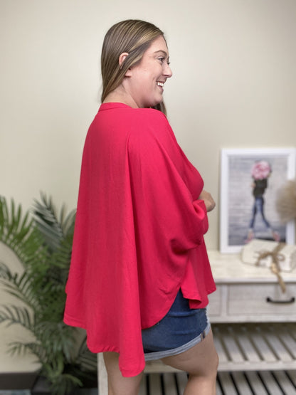 Live What You Love Women's Loose Half Button Down Top
