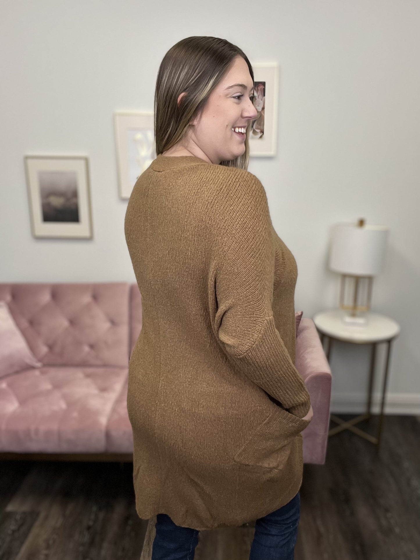 Give Me All Your Lovin Women's Open Front Drop Shoulder Cardigan